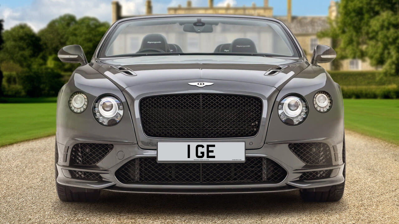 Car displaying the registration mark 1 GE